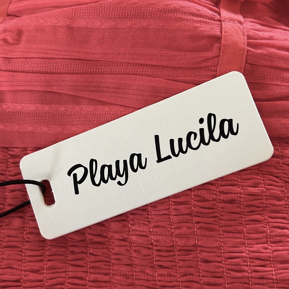 PLAYA LUCILA • Coral Pink Pleated Crop Top - Picture 8 of 8